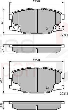 Comline ADB01088 - Тормозные колодки, дисковые, комплект autospares.lv