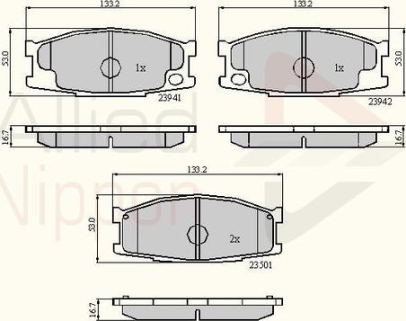 Comline ADB01087 - Тормозные колодки, дисковые, комплект autospares.lv