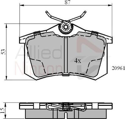 Comline ADB0108 - Тормозные колодки, дисковые, комплект autospares.lv