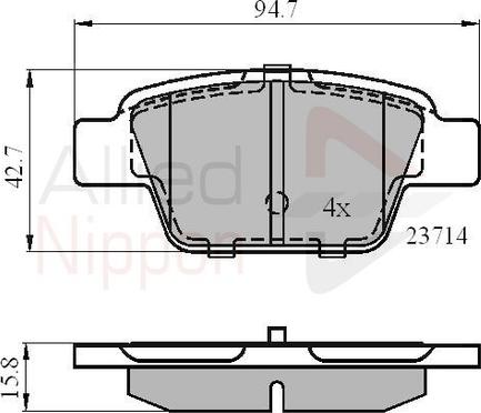 Comline ADB01039 - Тормозные колодки, дисковые, комплект autospares.lv