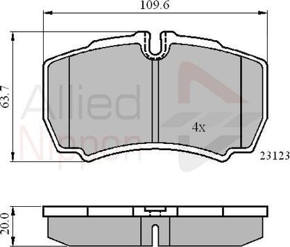 Comline ADB01034 - Тормозные колодки, дисковые, комплект autospares.lv