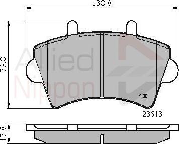 Comline ADB01035 - Тормозные колодки, дисковые, комплект autospares.lv