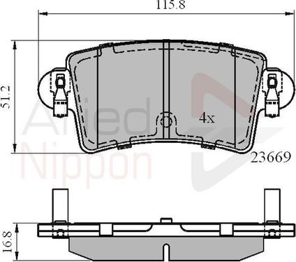 Comline ADB01036 - Тормозные колодки, дисковые, комплект autospares.lv