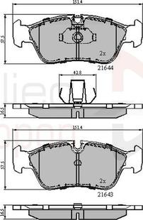 Comline ADB01023 - Тормозные колодки, дисковые, комплект autospares.lv