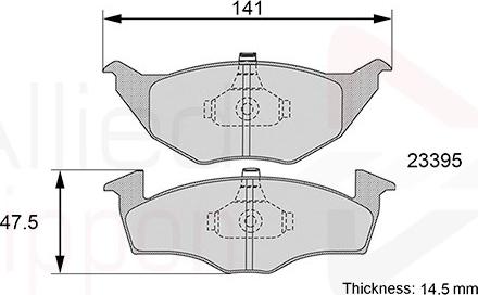 Comline ADB01144 - Тормозные колодки, дисковые, комплект autospares.lv