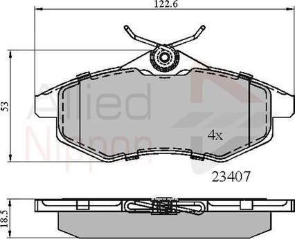 Comline ADB01145 - Тормозные колодки, дисковые, комплект autospares.lv