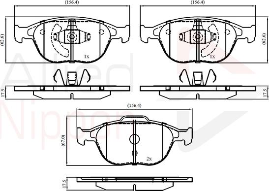 Comline ADB01150 - Тормозные колодки, дисковые, комплект autospares.lv