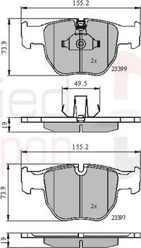 Comline ADB01157 - Тормозные колодки, дисковые, комплект autospares.lv