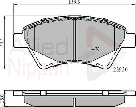 Comline ADB01160 - Тормозные колодки, дисковые, комплект autospares.lv