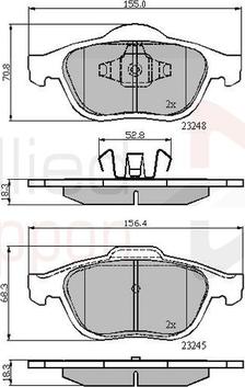 Comline ADB01116 - Тормозные колодки, дисковые, комплект autospares.lv