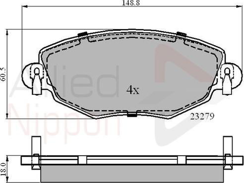 Comline ADB01110 - Тормозные колодки, дисковые, комплект autospares.lv