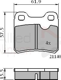 Comline ADB0117 - Тормозные колодки, дисковые, комплект autospares.lv