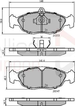 Comline ADB0134 - Тормозные колодки, дисковые, комплект autospares.lv