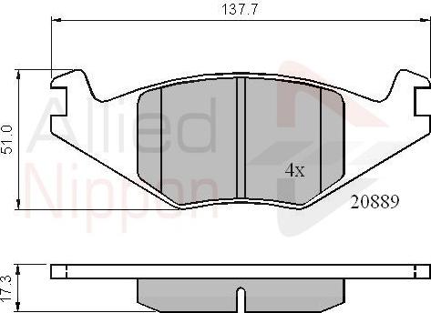 Comline ADB0136 - Тормозные колодки, дисковые, комплект autospares.lv