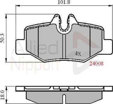 Comline ADB01306 - Тормозные колодки, дисковые, комплект autospares.lv