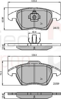 Comline ADB01308 - Тормозные колодки, дисковые, комплект autospares.lv