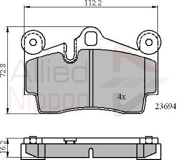 Comline ADB01316 - Тормозные колодки, дисковые, комплект autospares.lv