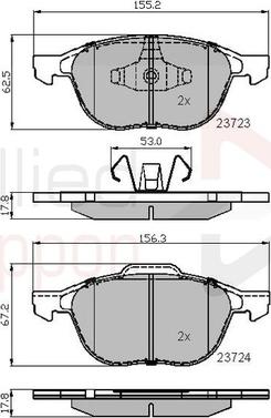 Comline ADB01323 - Тормозные колодки, дисковые, комплект autospares.lv