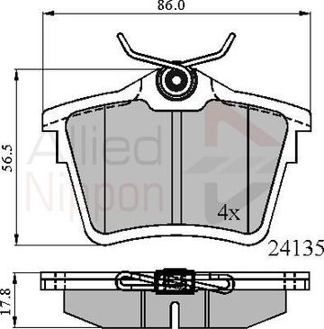 Comline ADB01252 - Тормозные колодки, дисковые, комплект autospares.lv