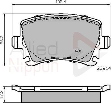 Comline ADB01284 - Тормозные колодки, дисковые, комплект autospares.lv