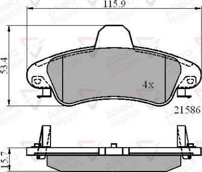 Comline ADB01235 - Тормозные колодки, дисковые, комплект autospares.lv