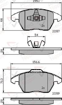 Comline ADB01224 - Тормозные колодки, дисковые, комплект autospares.lv