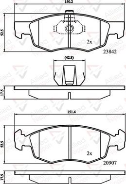 Comline ADB01221 - Тормозные колодки, дисковые, комплект autospares.lv