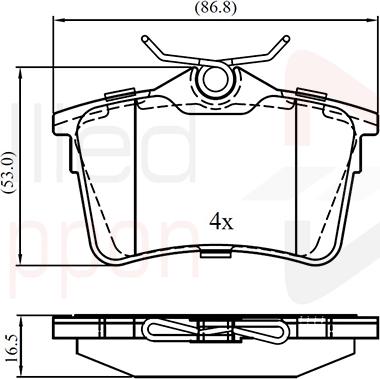 Comline ADB01797 - Тормозные колодки, дисковые, комплект autospares.lv