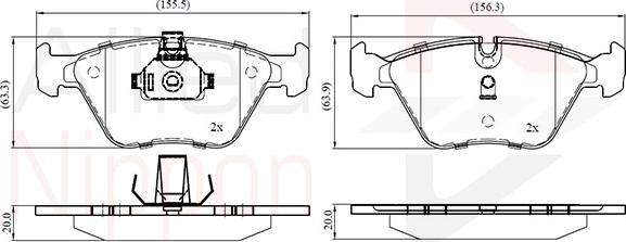 Comline ADB01744 - Тормозные колодки, дисковые, комплект autospares.lv