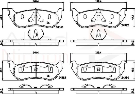 Comline ADB01751 - Тормозные колодки, дисковые, комплект autospares.lv