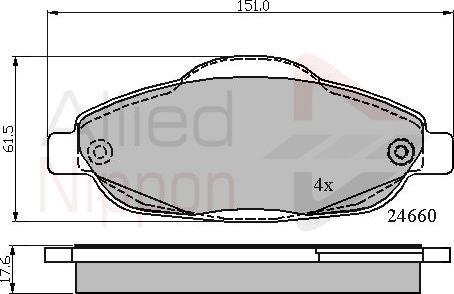 Comline ADB01765 - Тормозные колодки, дисковые, комплект autospares.lv