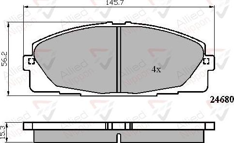 Blue Print ADT34264A - Тормозные колодки, дисковые, комплект autospares.lv