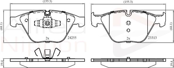 Comline ADB01700 - Тормозные колодки, дисковые, комплект autospares.lv