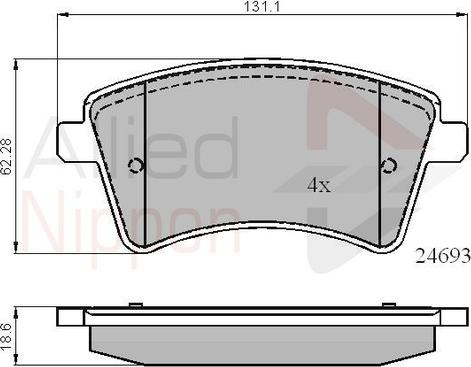 Comline ADB01707 - Тормозные колодки, дисковые, комплект autospares.lv