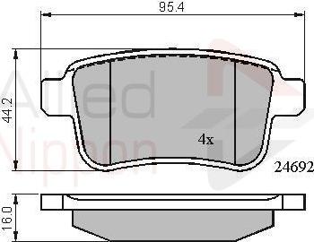 Comline ADB01715 - Тормозные колодки, дисковые, комплект autospares.lv