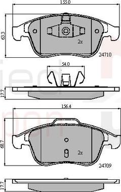 Comline ADB01725 - Тормозные колодки, дисковые, комплект autospares.lv