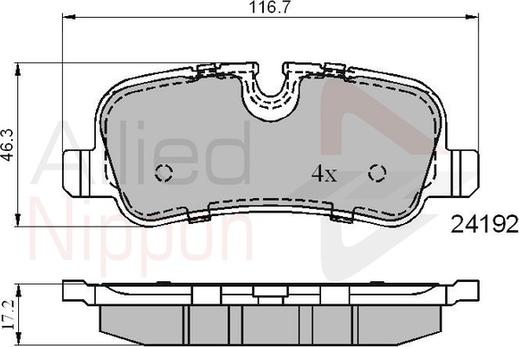 Comline ADB01726 - Тормозные колодки, дисковые, комплект autospares.lv