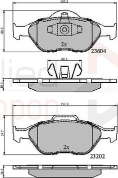 Comline ADB0891 - Тормозные колодки, дисковые, комплект autospares.lv