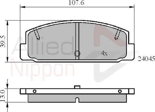 Comline ADB0819 - Тормозные колодки, дисковые, комплект autospares.lv