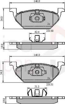 Comline ADB0889 - Тормозные колодки, дисковые, комплект autospares.lv