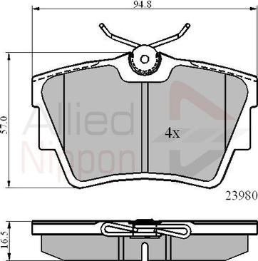 Comline ADB0874 - Тормозные колодки, дисковые, комплект autospares.lv