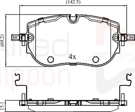 Comline ADB03412 - Тормозные колодки, дисковые, комплект autospares.lv