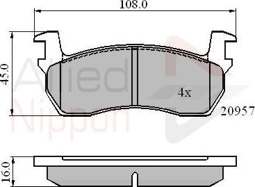 Comline ADB0366 - Тормозные колодки, дисковые, комплект autospares.lv