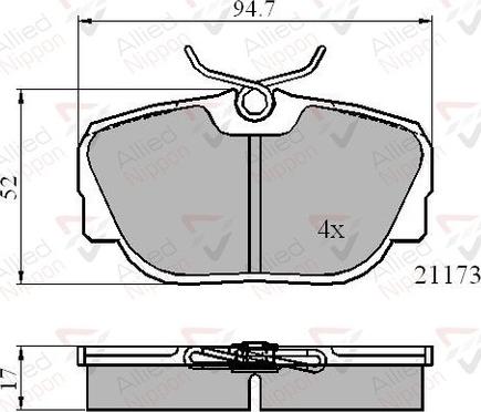 Comline ADB0361 - Тормозные колодки, дисковые, комплект autospares.lv