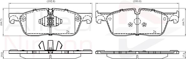 Comline ADB02446 - Тормозные колодки, дисковые, комплект autospares.lv