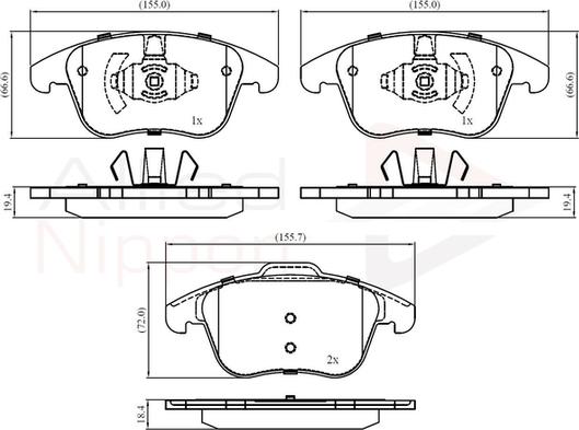 Comline ADB02441 - Тормозные колодки, дисковые, комплект autospares.lv