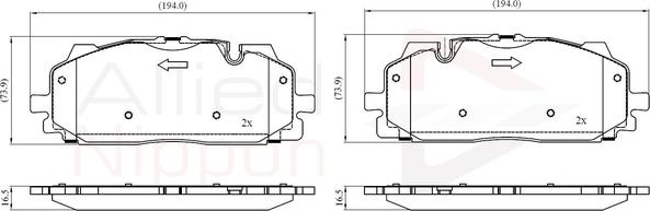 Comline ADB02443 - Тормозные колодки, дисковые, комплект autospares.lv