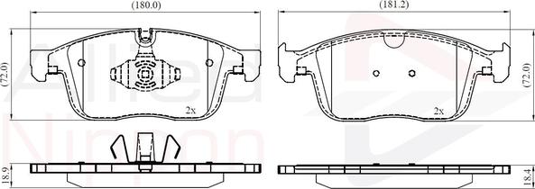 Comline ADB02459 - Тормозные колодки, дисковые, комплект autospares.lv