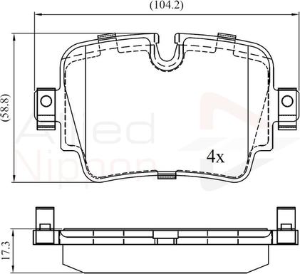 Comline ADB02454 - Тормозные колодки, дисковые, комплект autospares.lv