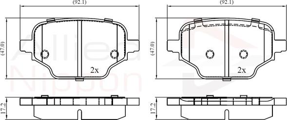 Comline ADB02453 - Тормозные колодки, дисковые, комплект autospares.lv